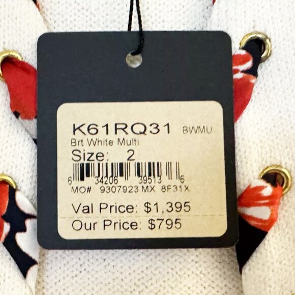 NWT $1395 St. John Santana Knit White Lace Trimmed Sweater Blazer Cardigan Sz 2 - Picture 5 of 7